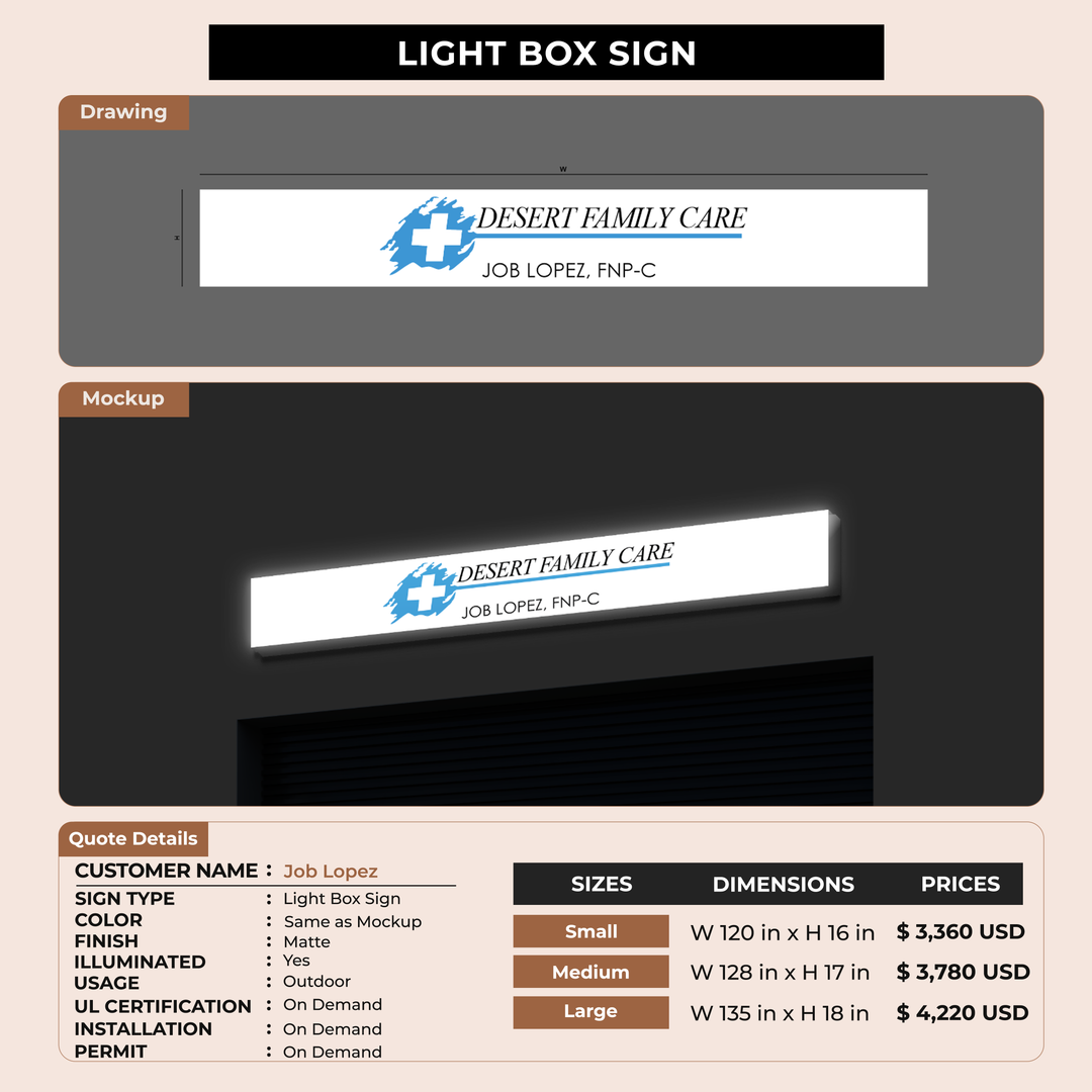 Business Signage for Job Lopez