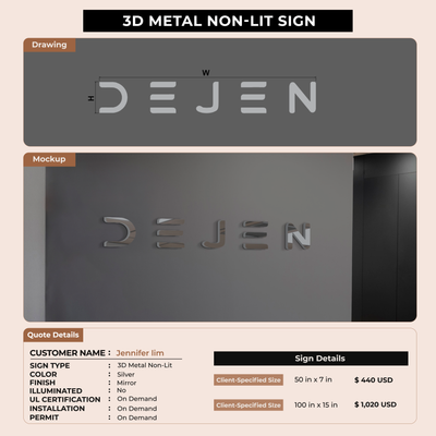 10mm acrylic sign for Jennifer lim