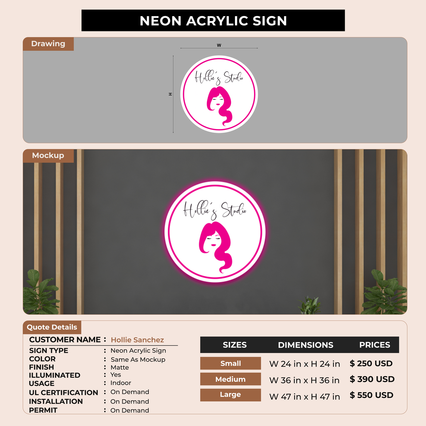 Business Signage for Hollie Sanchez