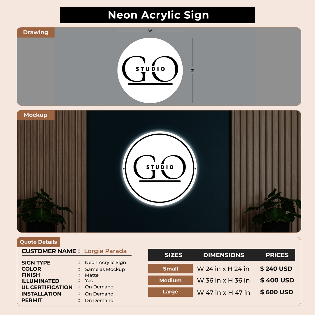 Custom Signs for Lorgia Parada