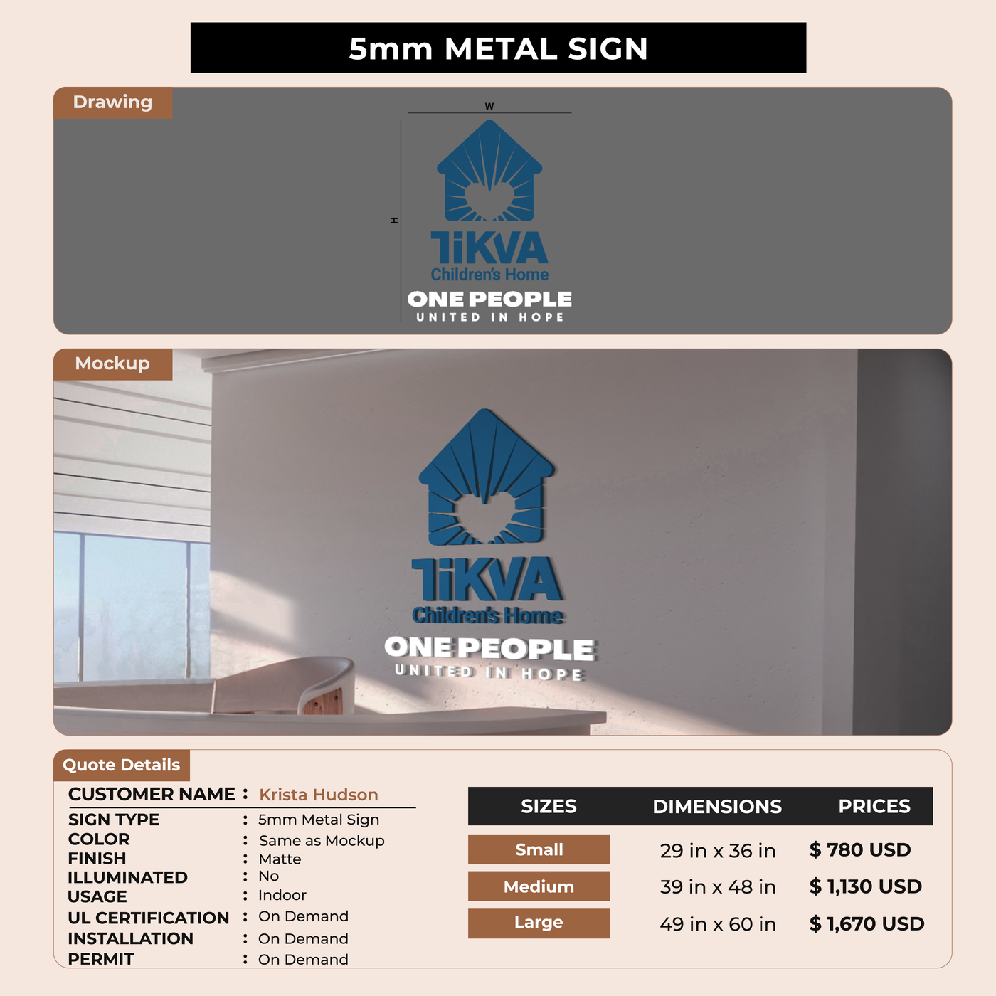 Business signage for Krista Hudson
