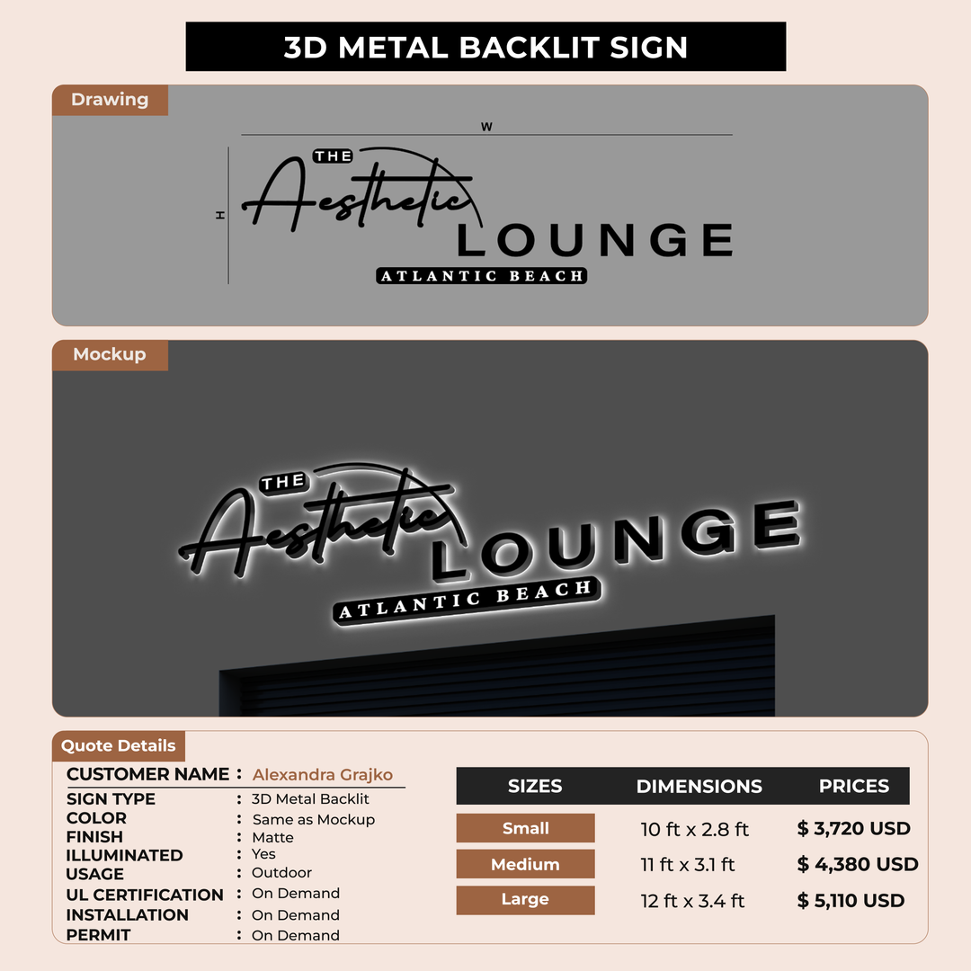 Business signage for Alexandra Grajko