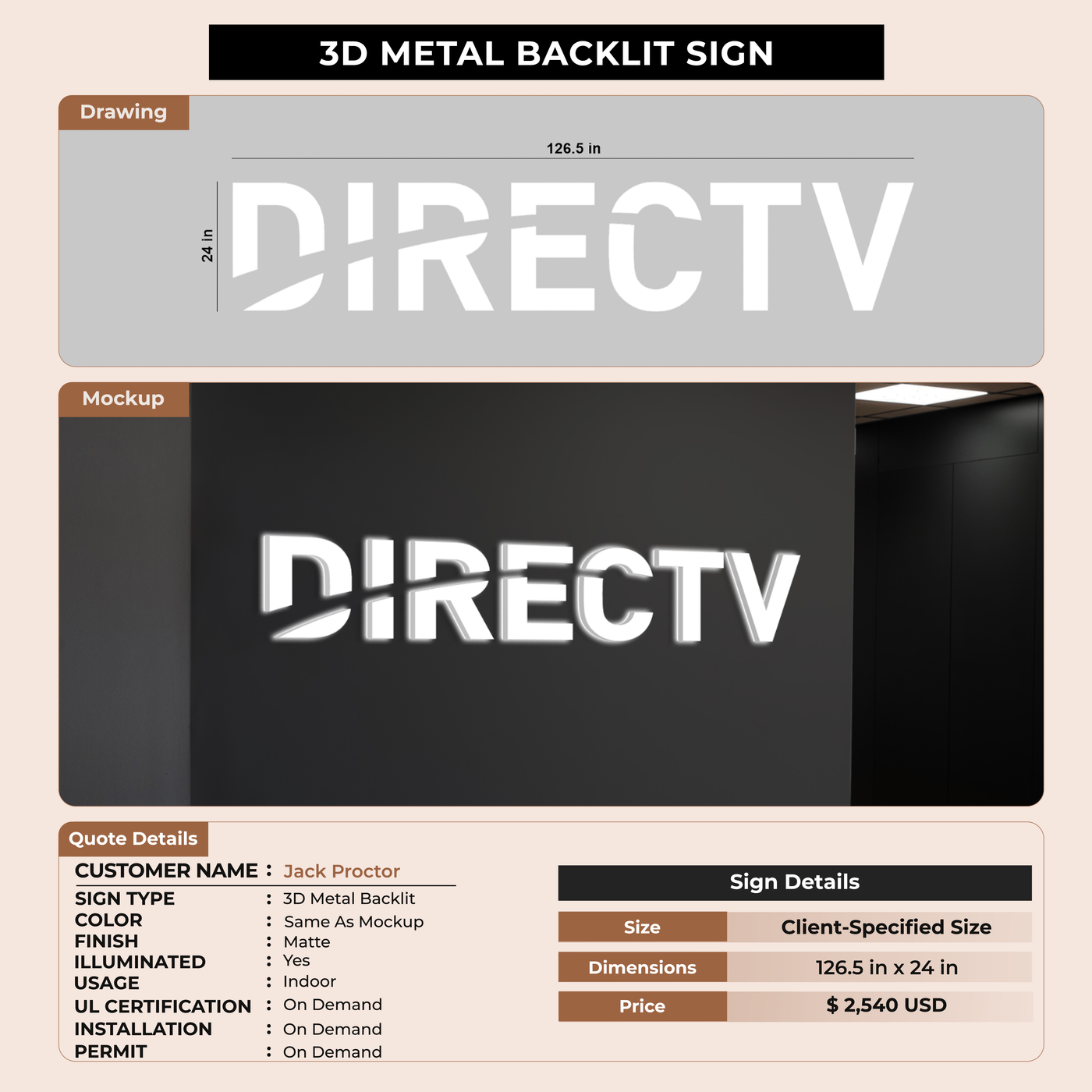 Custom Signs for Jack Proctor