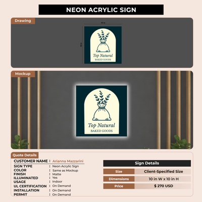 Neon Acrylic Sign for Arianna Mazzarini