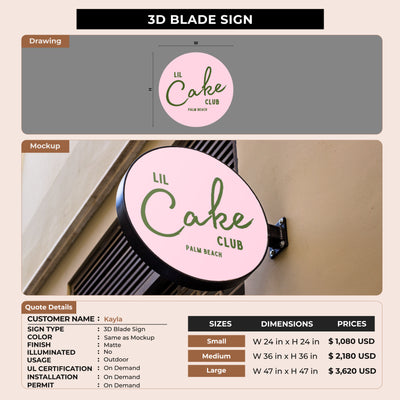 3D Blade Sign for Kayla