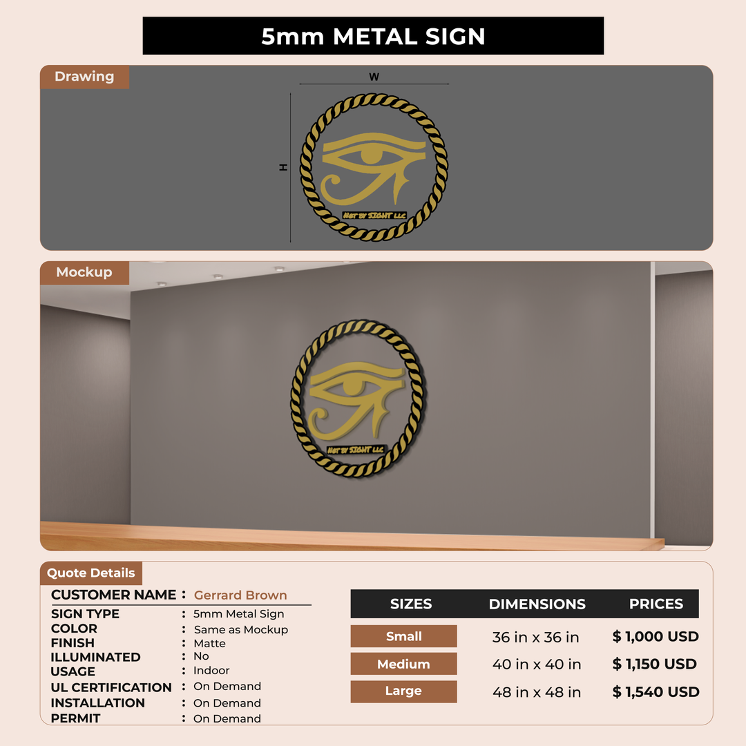 5MM Metal Sign for Gerrard Brown