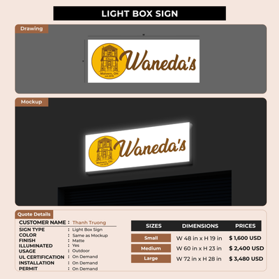 Light Box Sign for Brian Gilbert