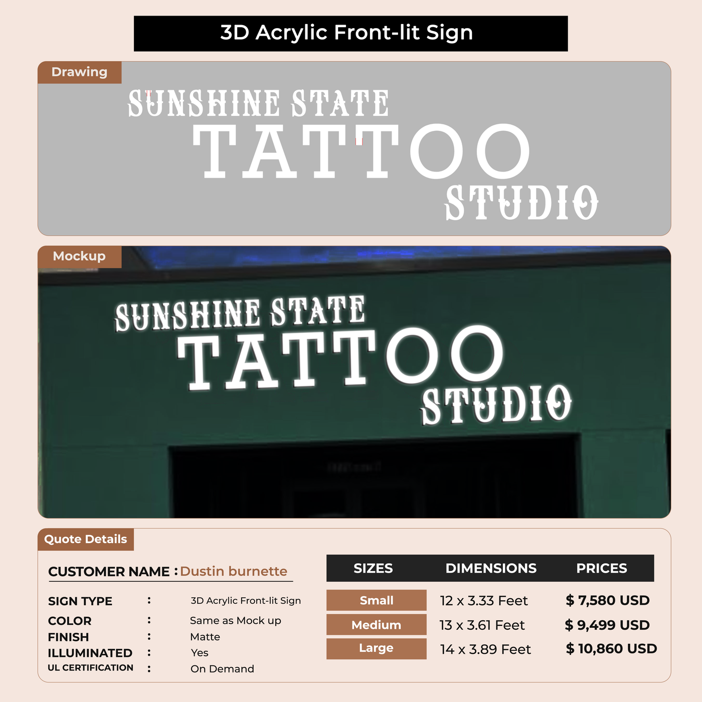 Custom Signs For Dustin burnette