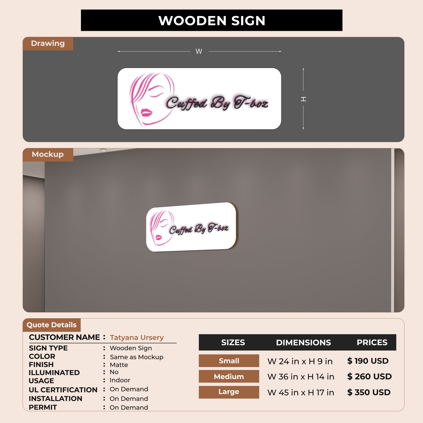 Wooden Sign FOR Tatyana Ursery