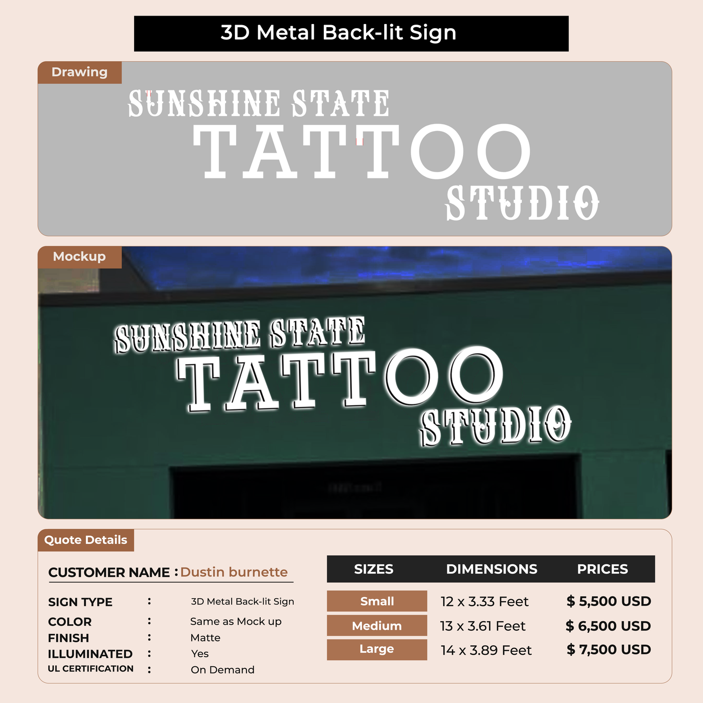 Custom Signs For Dustin burnette