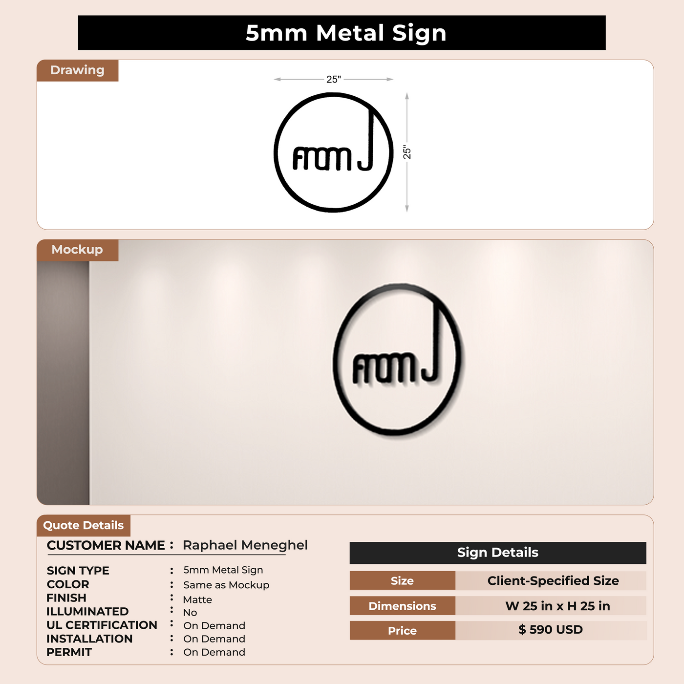 Custom Signs for Raphael Meneghel