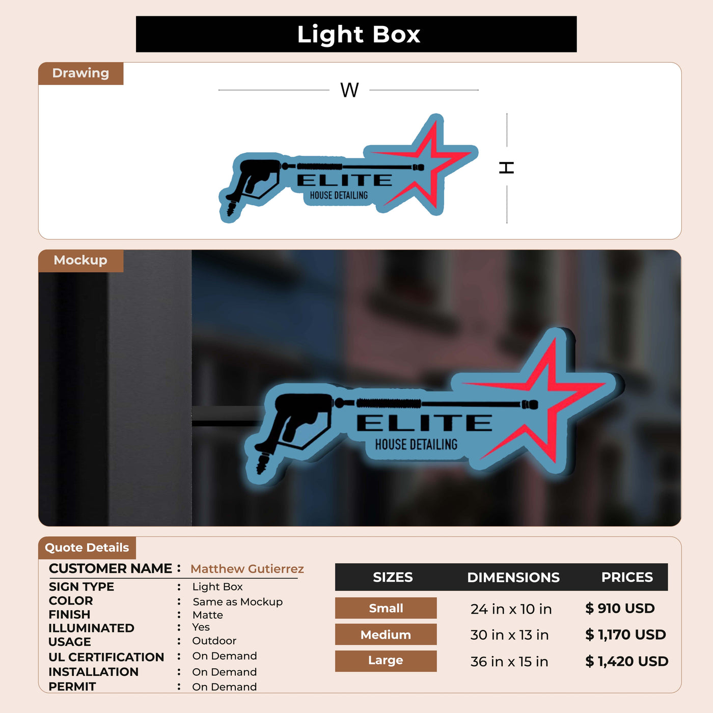 Light Box For Matthew Gutierrez