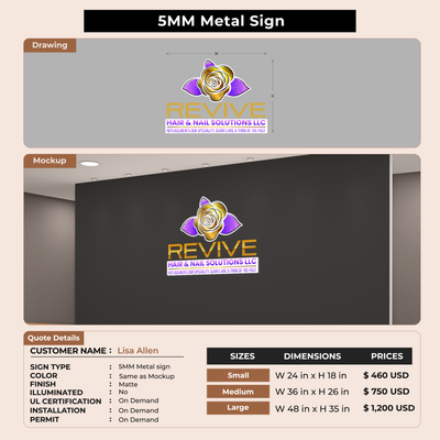 5mm Metal Sign for Lisa Allen