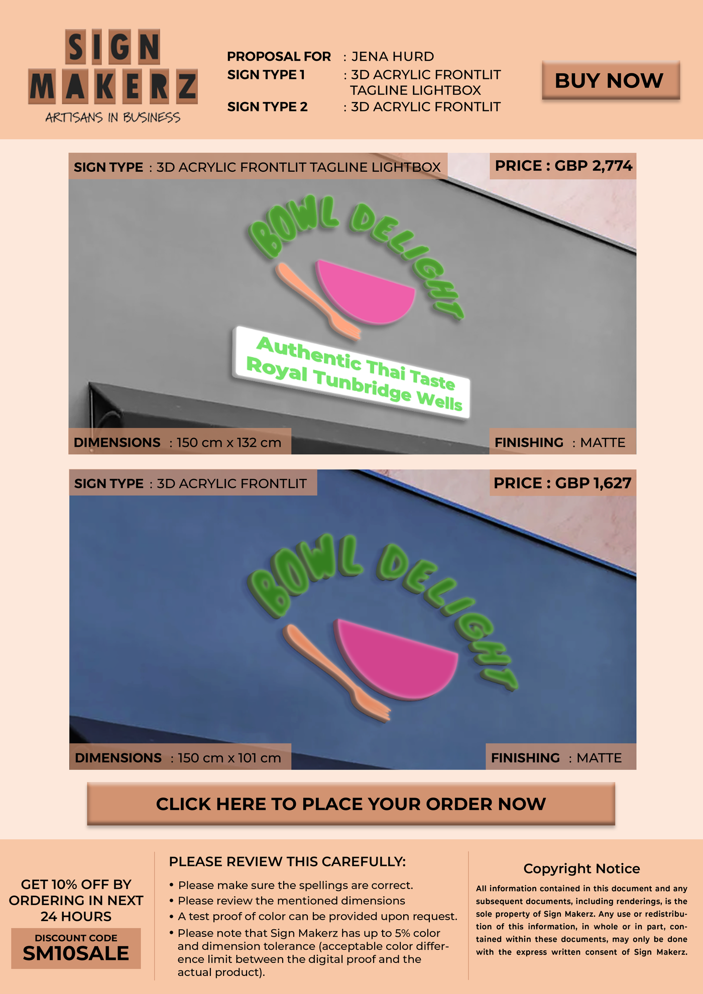3d acrylic frontlit for Bowl Delight