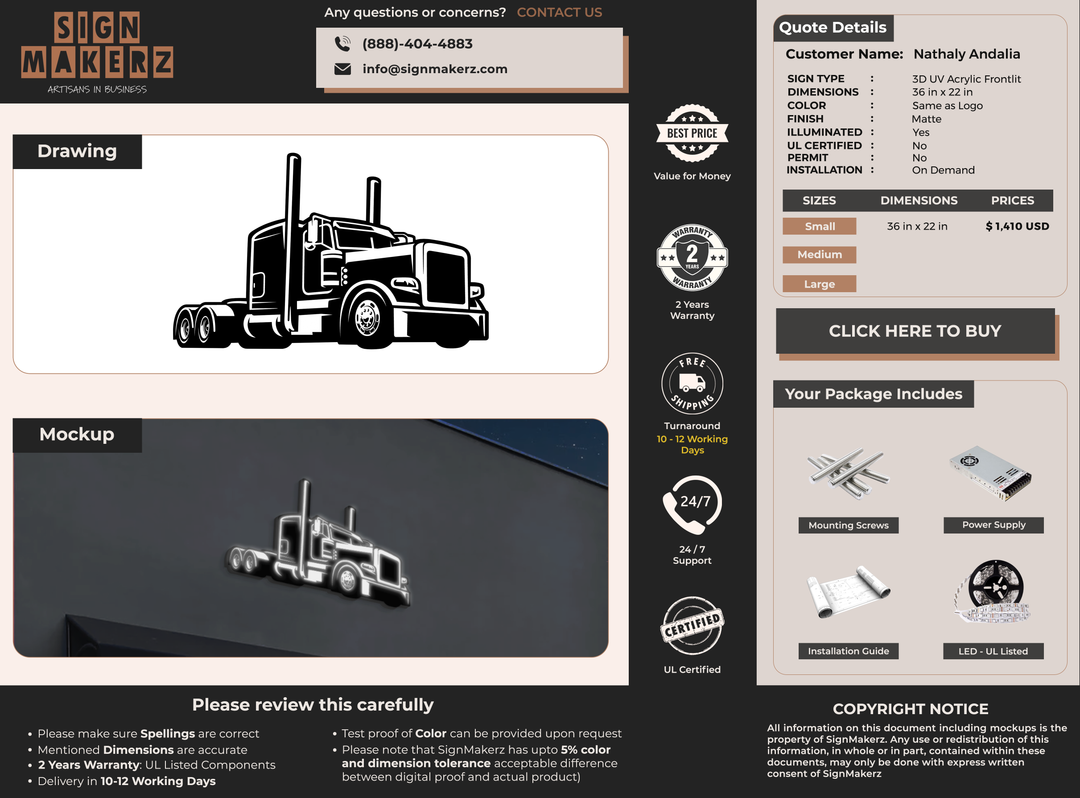 3D Acrylic Front-lit For Nathaly Andalia