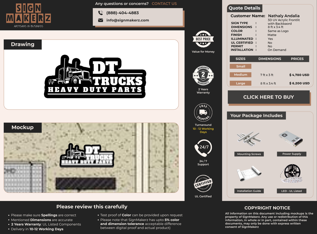 3D Acrylic Front-lit For Nathaly Andalia