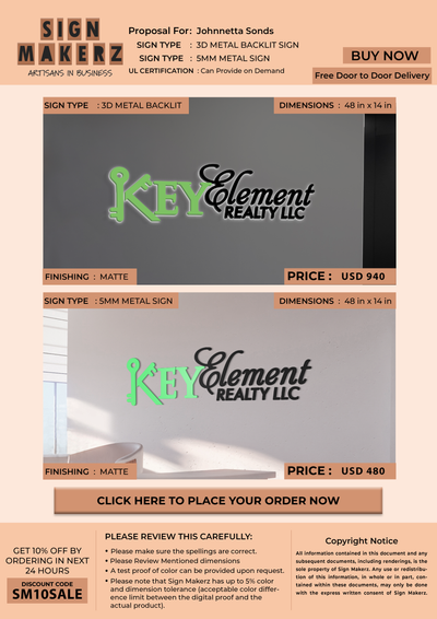 Business signage for Johnnetta Sonds