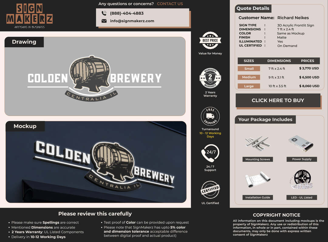 Custom Signs for Richard Neikes