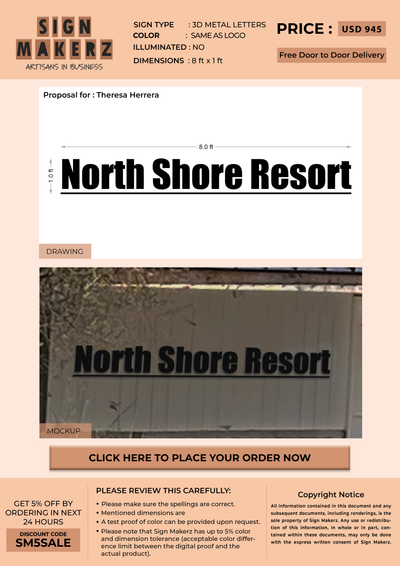 Custom sign for Theresa Herrera
