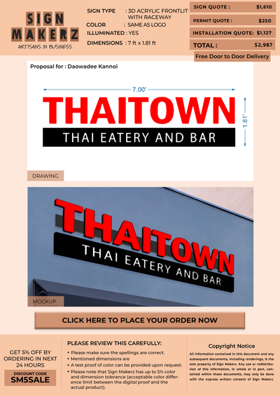 Business signage for Daowadee Kannoi