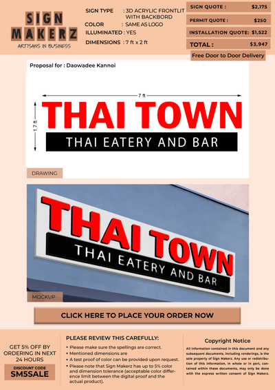 Business signage for Daowadee Kannoi