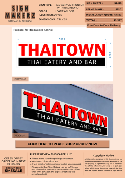 Business signage for Daowadee Kannoi