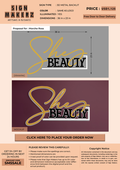 Business signage for Marche Ross