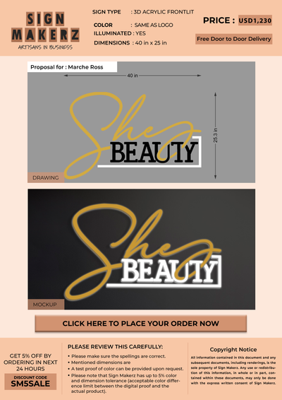 Business signage for Marche Ross