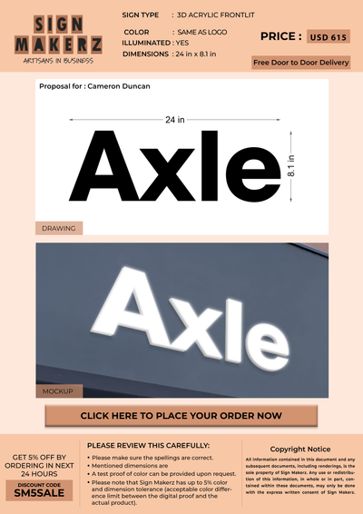 Business signage for Cameron Duncan