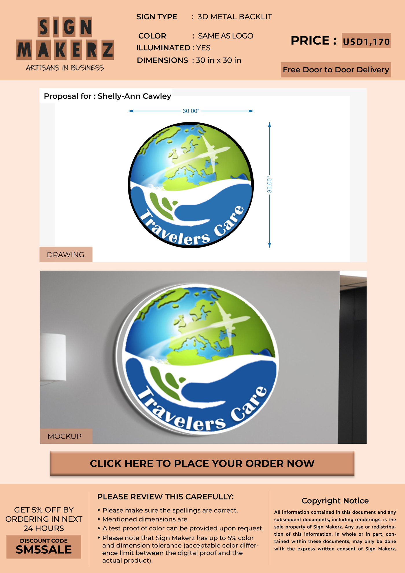 Business signage for Shelly-Ann Cawley