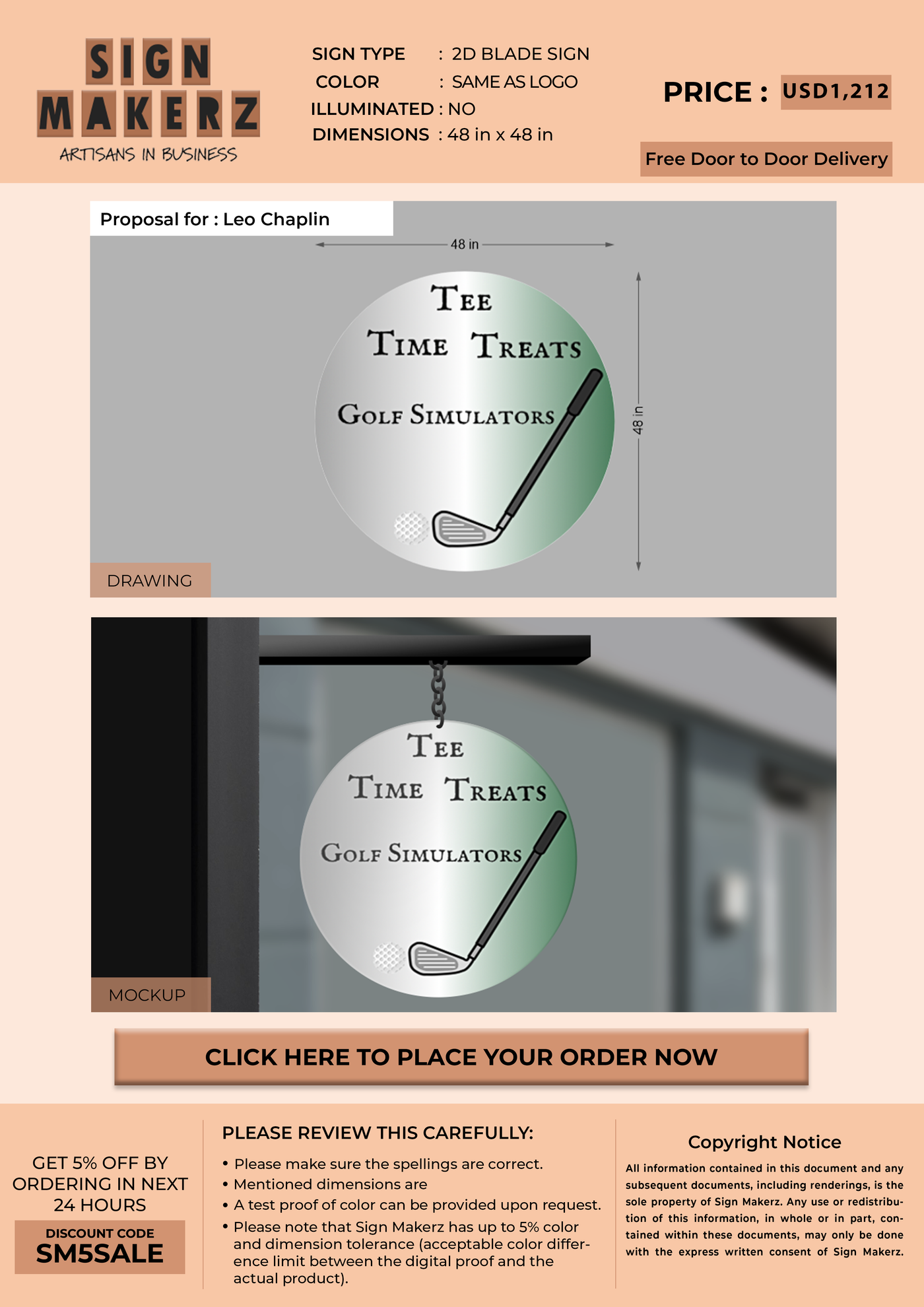 Business signage for Leo Chaplin