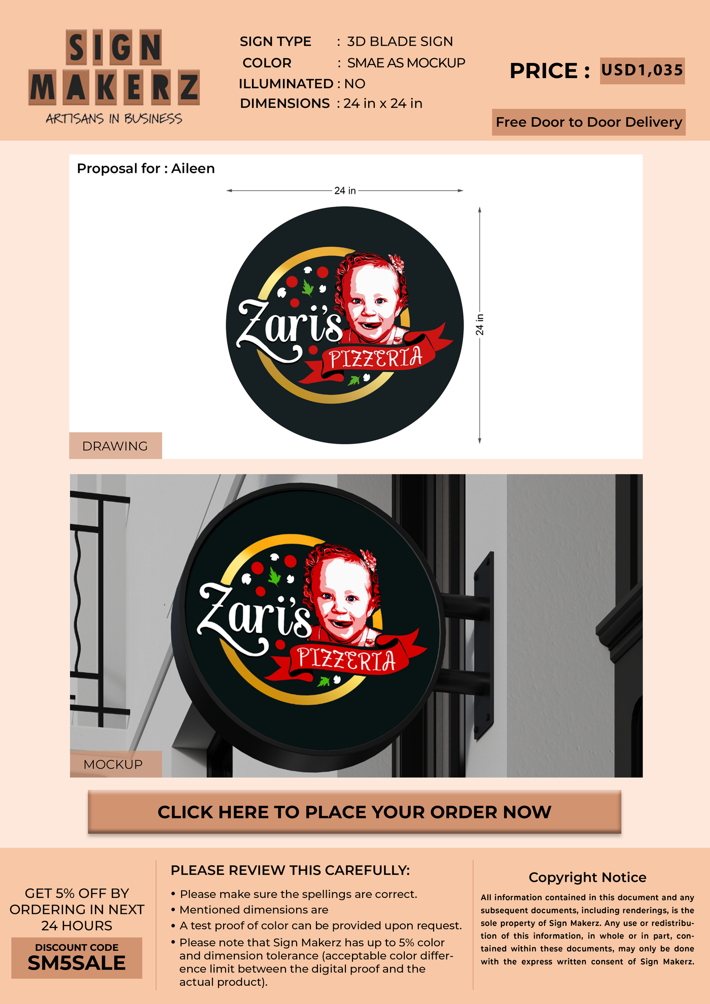 Business signage for Aileen