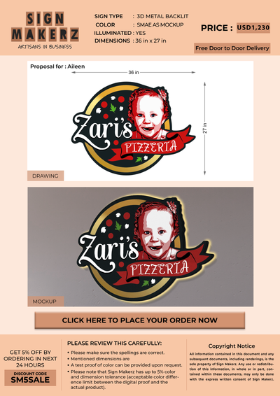 Business signage for Aileen