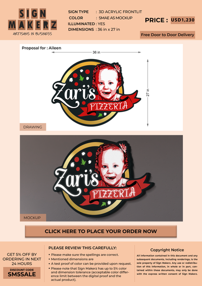 Business signage for Aileen