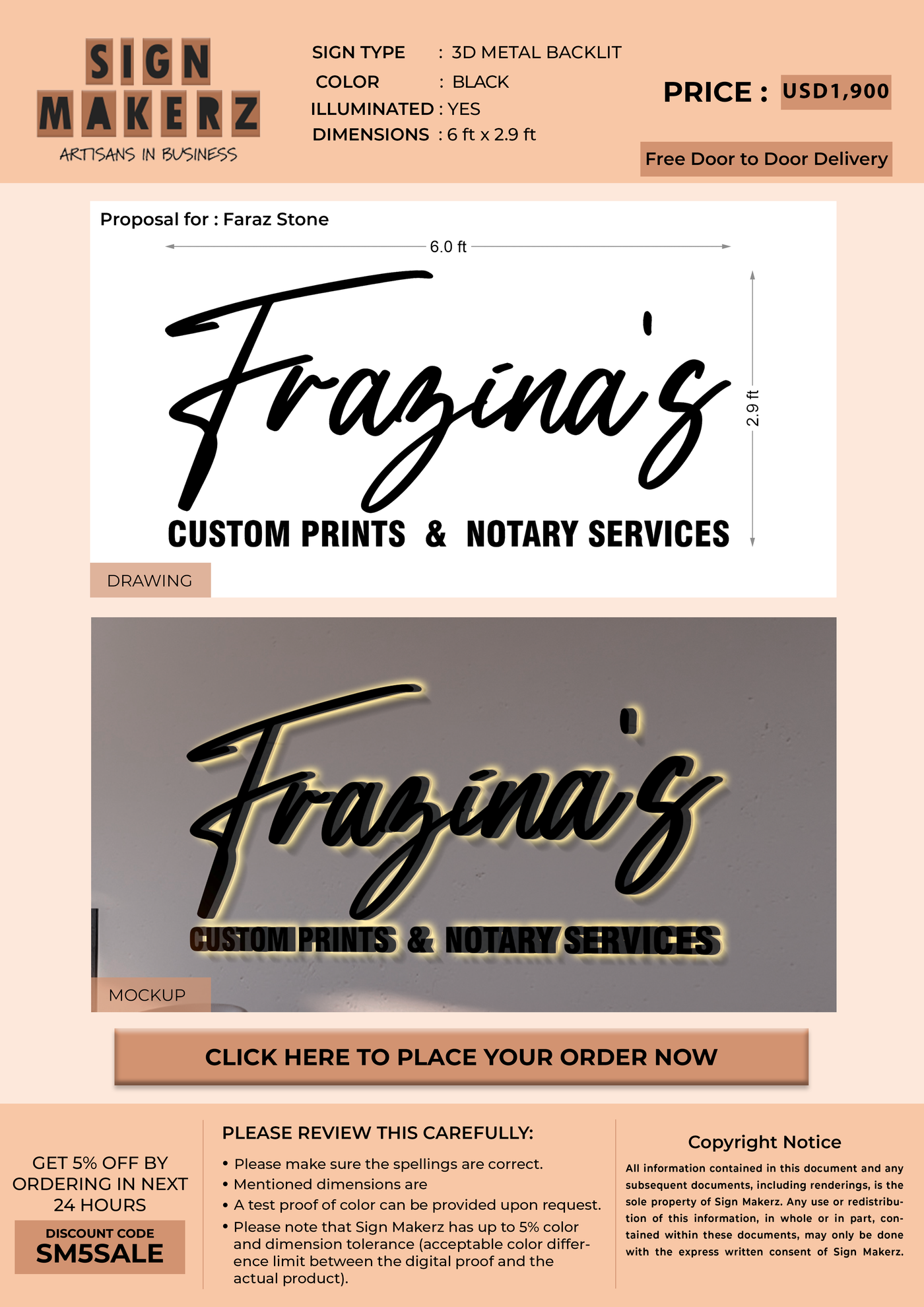 Business signage for faraz