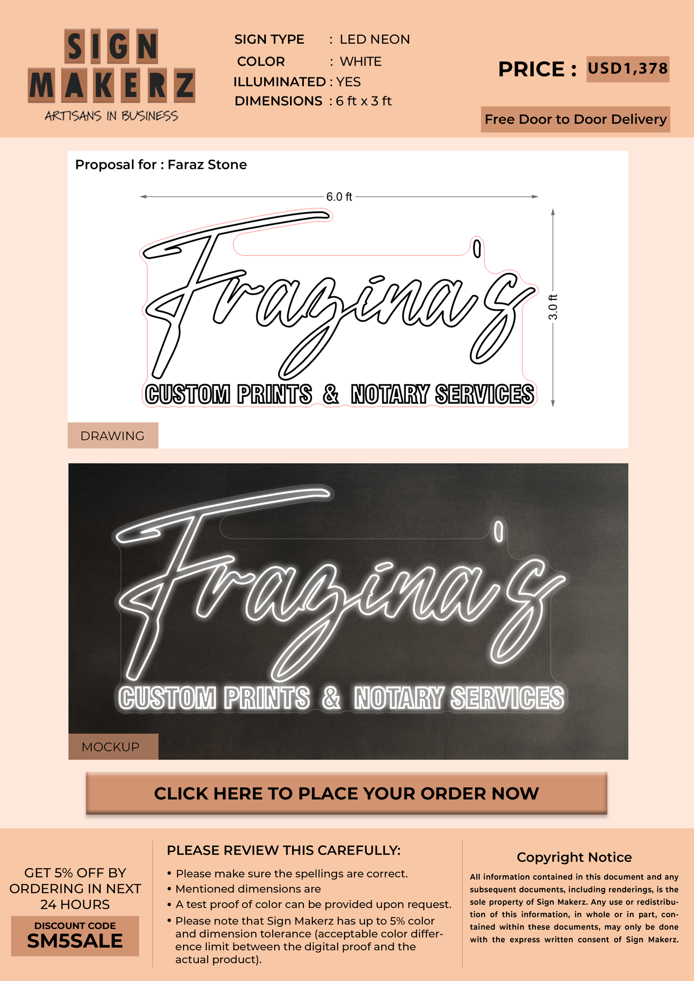 Business signage for faraz