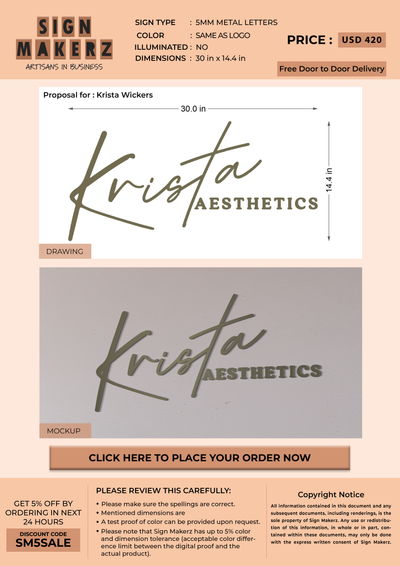 business signage for Krista Wickers