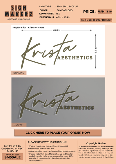 business signage for Krista Wickers