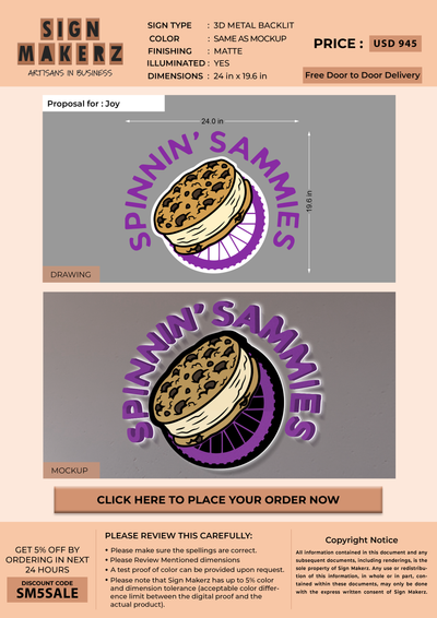 Business signage for Joy