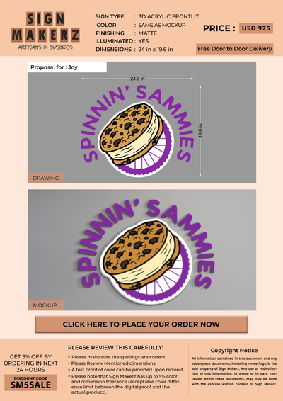 Business signage for Joy