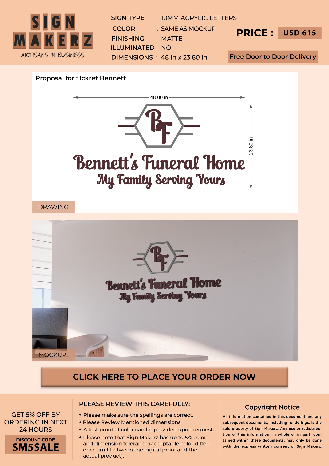 Business signage for Ickret Bennett