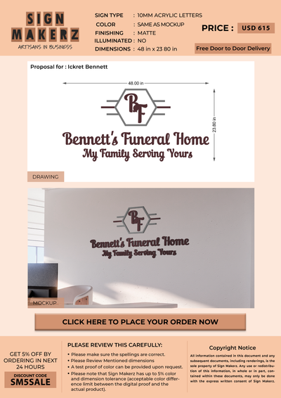 Business signage for Ickret Bennett