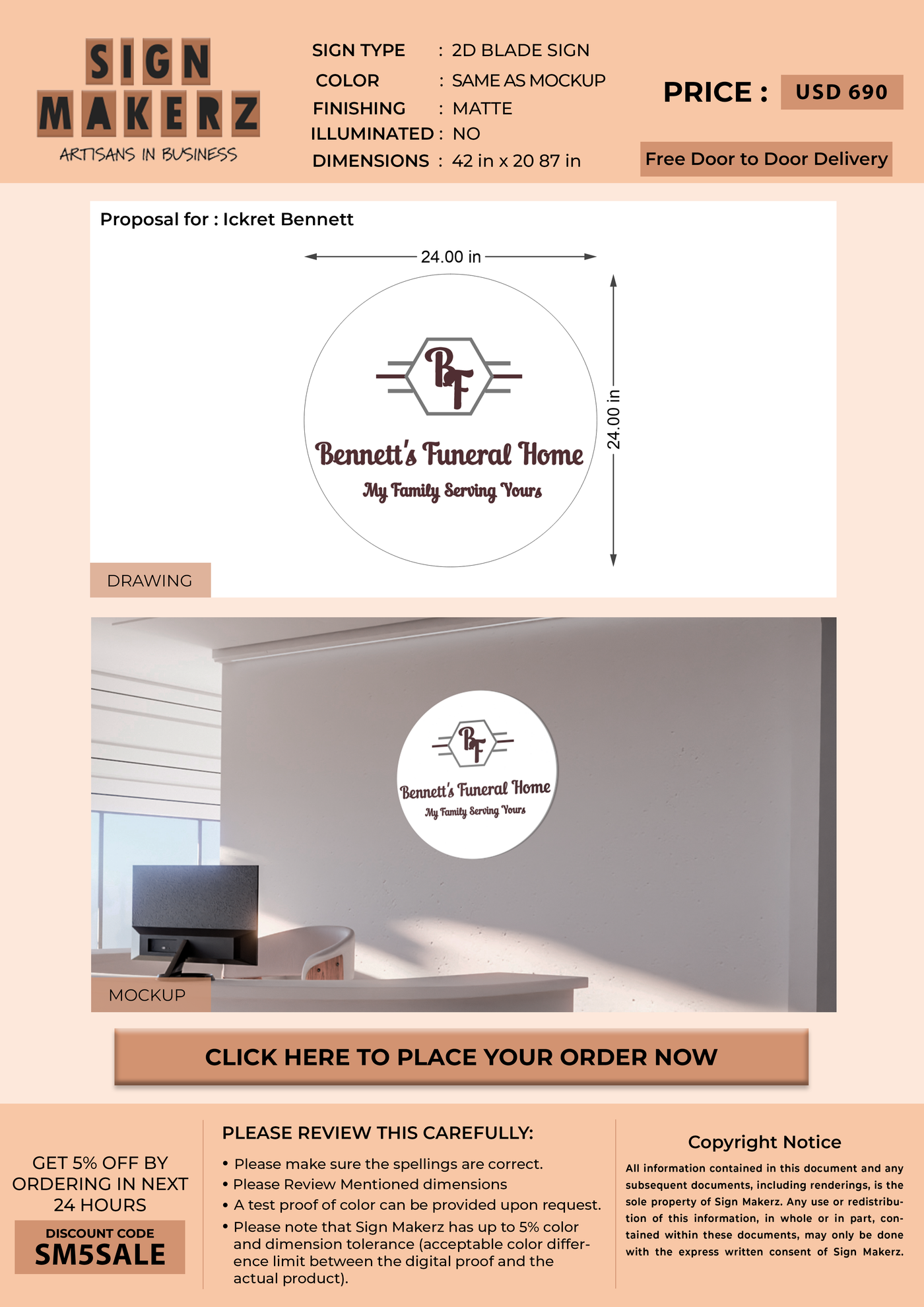Business signage for Ickret Bennett