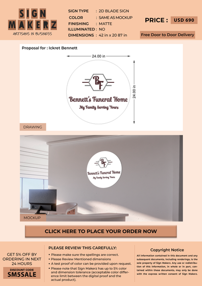 Business signage for Ickret Bennett