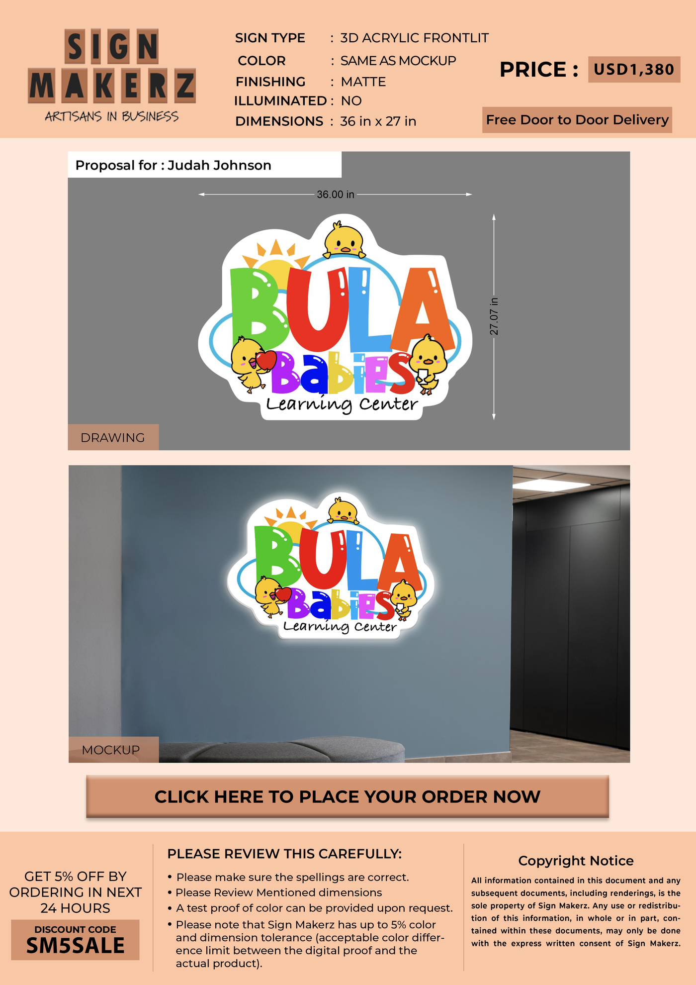 Business signage for Judah Johnson