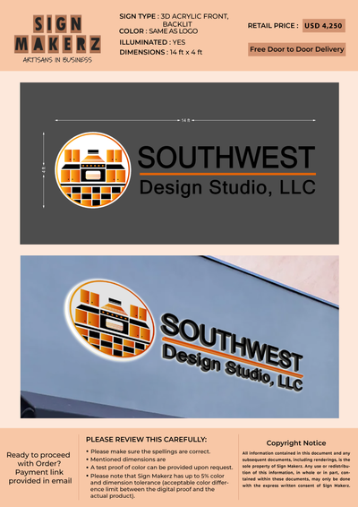 3d metal backlit