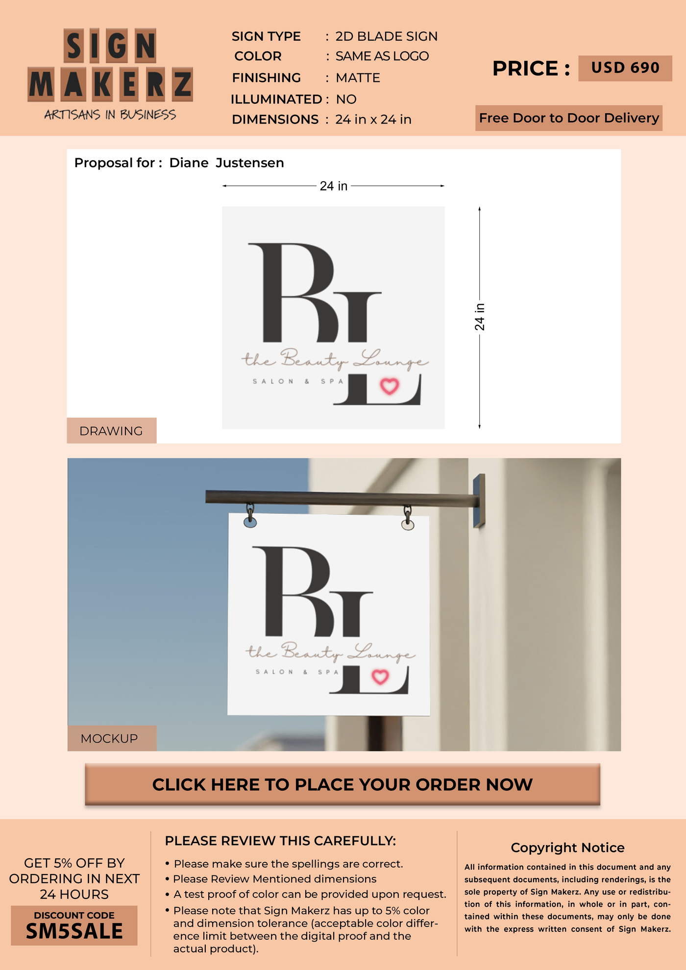 Business Signs for Diane Justensen
