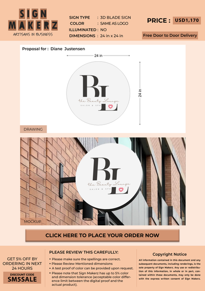 Business Signs for Diane Justensen