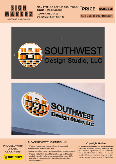 3d metal backlit