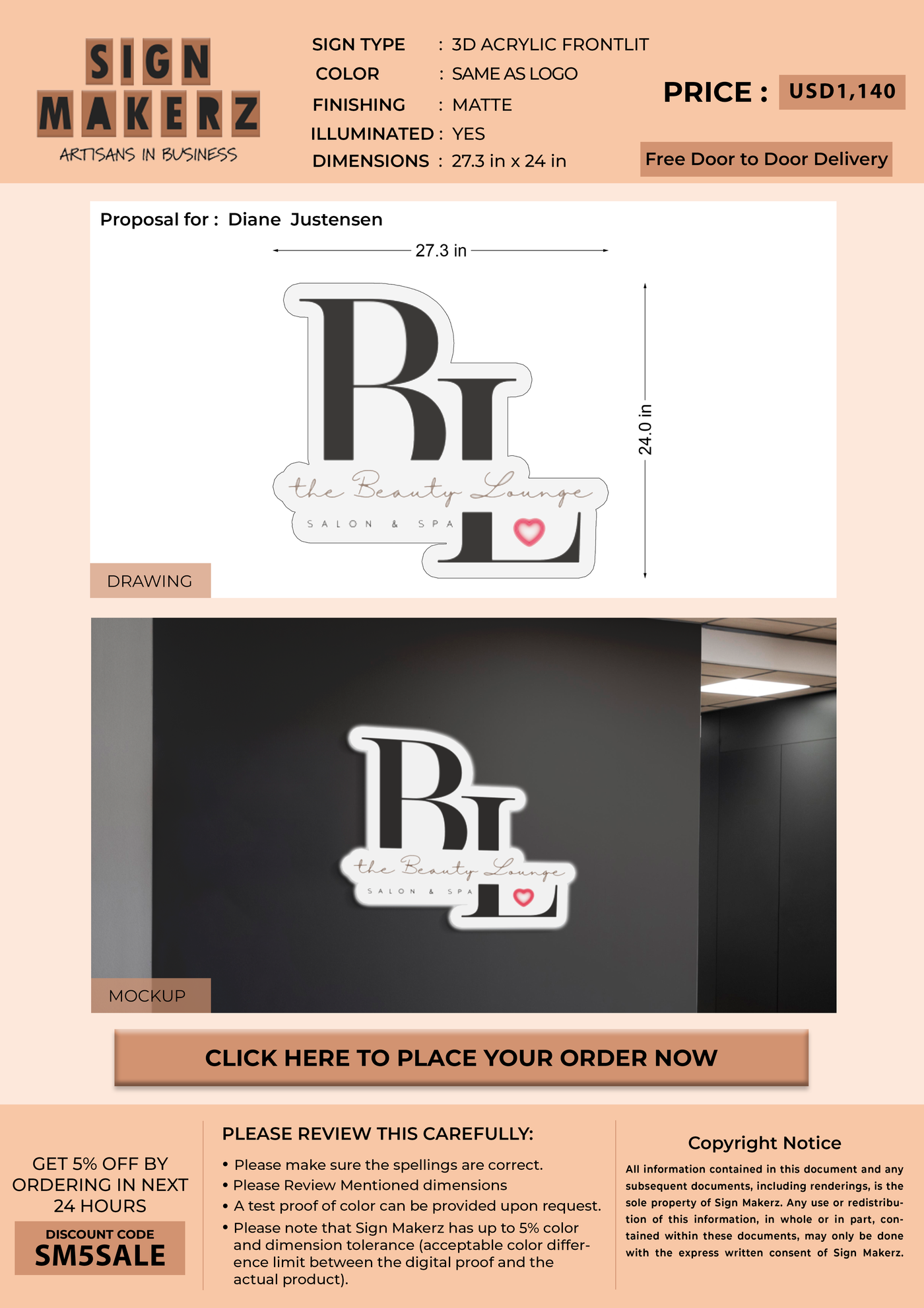 Business Signs for Diane Justensen